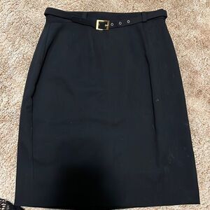 Size 6 Navy Blue w/ Gold Accents emblem Pencil Skirt